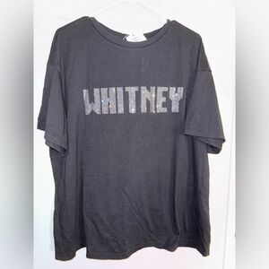 Whitney Houston for SHEIN NWT Black Bedazzled Front Graphic T-Shirt size‎ 1X